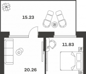 1-комн, 44 кв м, этаж 1/10 посёлок Мясново, улица Маршала Жукова