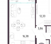 1-комн, 40 кв м, этаж 5/10 Большая улица, 10