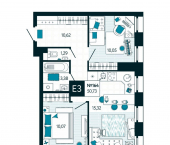 2-комн, 50 кв м, этаж 15/15 улица Чмутова