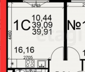 1-комн, 40 кв м, этаж 9/17 Тула, микрорайон Петровский квартал, улица Маршала Полубоярова, 5