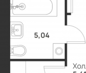 1-комн, 52кв м, этаж 5/5 улица Героев России, 8