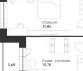 1-комн, 54кв м, этаж 5/5 улица Героев России, 8