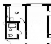 2-комн, 43кв м, этаж 1/5 улица Мезенцева, 38