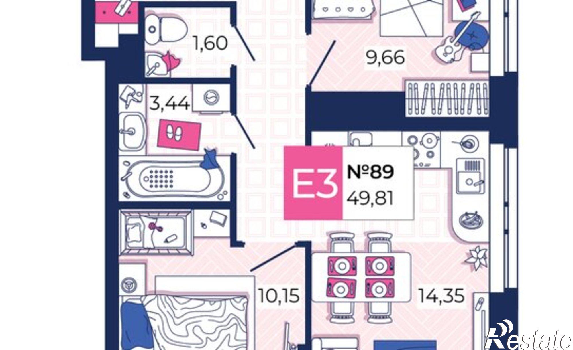 Купить квартиру за 6 525 110 рублей на Тула, Новомосковское шоссе, 1