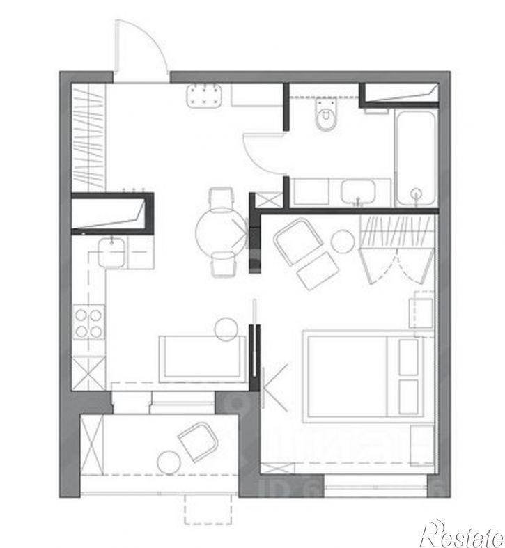 1-комн квартира ул Андреева, 8,  д. 8