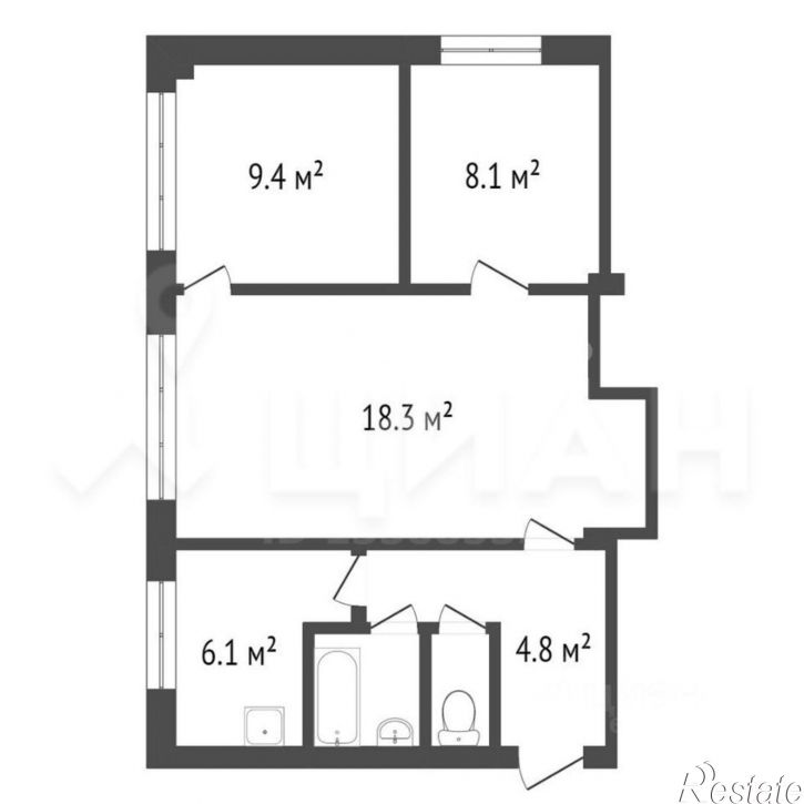 3-комн квартира