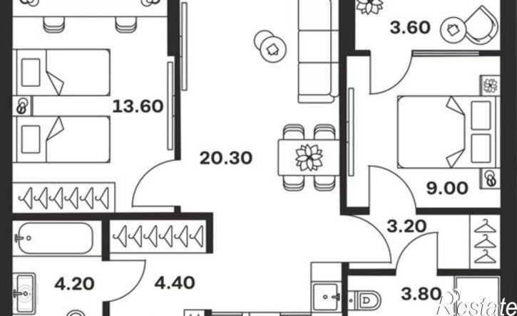 2-комн квартира в новом доме Тула, улица Михеева, 9А
