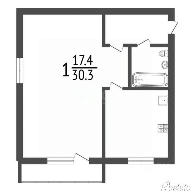 1-комн квартира ул Пролетарская, 12,  д. 12