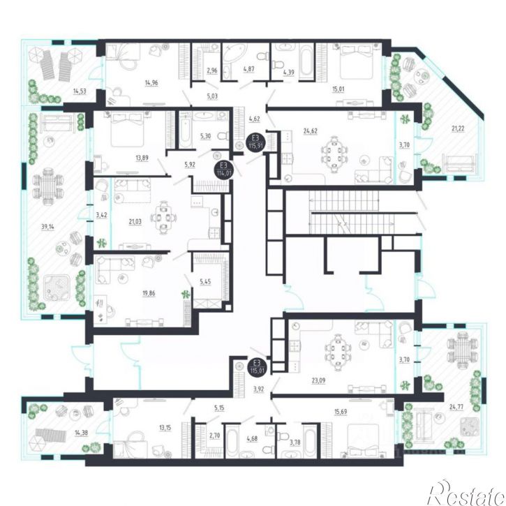 2-комн квартира в новом доме Оборонная улица, 82